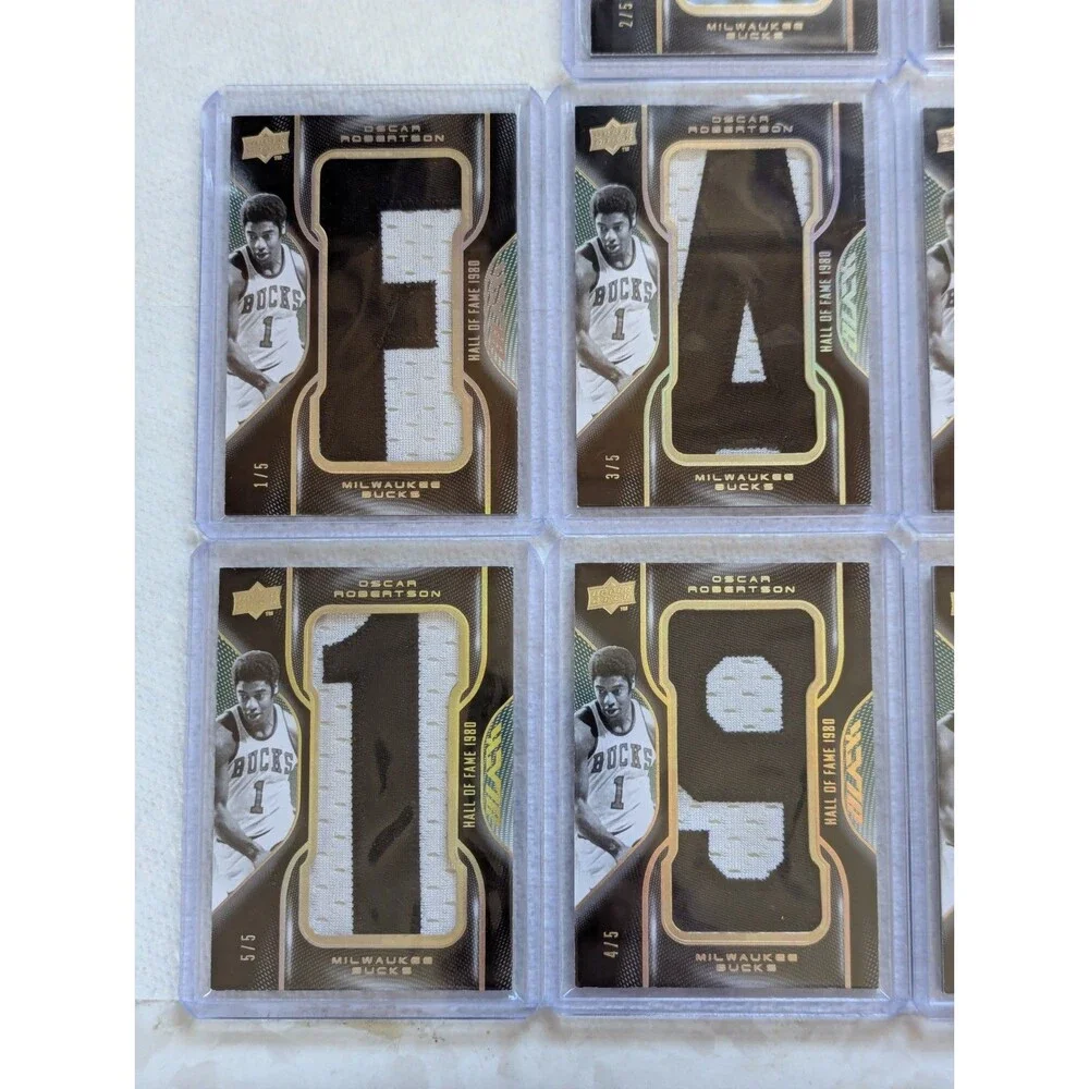 Oscar Robertson 2008-09 UD Black HOF Letters #'d/5 COMPLETE 14 CARD SET Unsigned